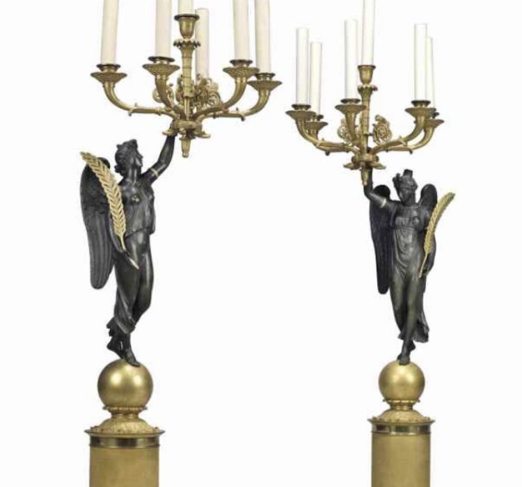 A Pair Of Gild-Bronze Candelabras

«AMOR  AND PSYCHE»

Circa 1815-1820